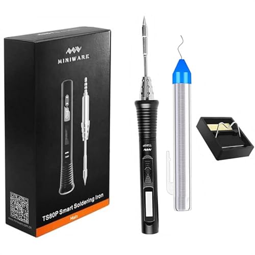 NewHail TS80P Tragbarer Elektrische Lötkolben Set, 12 V, Typ C USB, Digital, OLED, programmierbar, Taschenformat, smart mini Lötkolben, Station Kit mit B02 Spitze, Lötdraht, Ständer NewHail TS80P Tragbarer Elektrische Lötkolben Set, 12 V, Typ C USB, Digital, OLED, programmierbar, Taschenformat, smart mini Lötkolben, Station Kit mit B02 Spitze, Lötdraht, Ständer von NewHail