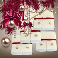 Nature's Linen Einweg-Gästehandtücher Mit Schleife Umwickelt - Weihnachts-/Feiertagskollektion Geprägt Einer Schneeflocke von NewHopeSoap