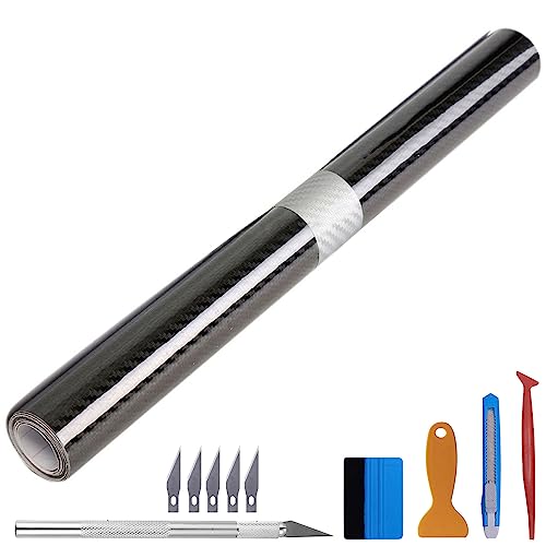 NewL Carbon Folie 5D Struktur fühlbare Struktur 30 x 300 cm selbstklebend Carbonfolie Auto Klebe Folie folieren von NewL