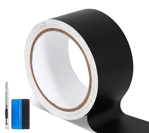 NewL Schwarz Mattiert Vinyl Wrap Trim Decal Self Adhesive DIY Tape for Black Out Chrome Delete Fensterverkleidung Auto Türverkleidung Türschweller (5cm x 900cm) von NewL