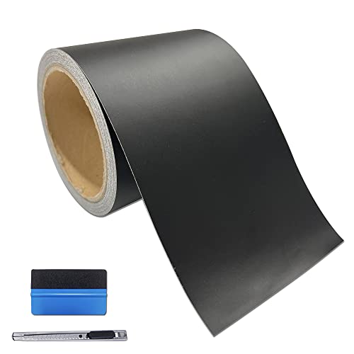 NewL Vinyl-Klebeband, mattschwarz, mit Luftablass, inklusive Montagewerkzeug-Set (10 cm x 900 cm) von NewL