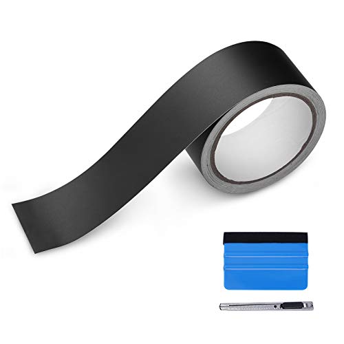 NewL Vinyl-Klebeband, mattschwarz, mit Luftablass, inklusive Montagewerkzeug-Set (5 cm x 900 cm) von NewL