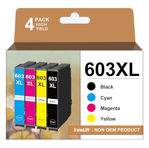 NewLift 603XL Druckerpatronen Kompatibel für Epson 603 Tintenpatronen für Expression Home XP-4155 XP-3100 XP-2100 XP-4150 XP-4105 XP-4100 XP-3155 XP-3150 XP-3105 XP-2155 Workforce(‎‎‎‎‎‎‎4er-Pack) von NewLift