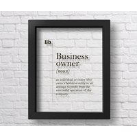 Transparent Business Owner Definition Poster, Geschäftsmann Geschenk, Unternehmer Büro Dekor von NewMediaGifts