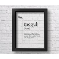 Transparent Mogul Definition Poster, Geschäftsmann Geschenk, Unternehmer Büro Dekor von NewMediaGifts