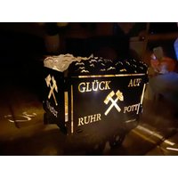 Einzigartige Lore Feuerkorb Personalisiert Und Auch Mit Wunschmotiv Möglich - Bergwerk Zeche Ruhrpott Industrie Feuer Tonne von NewSteelArt