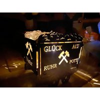 Einzigartige Lore Feuerkorb Personalisiert Und Auch Mit Wunschmotiv Möglich - Bergwerk Zeche Ruhrpott Industrie Feuer Tonne von NewSteelArt