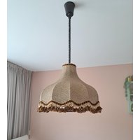 Schöne Stoff Vintage Hängelampe, 70Er Jahre von NewTimesFinds