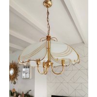 Schöne Vintage Pendelleuchte Hollywood Regency Stil, 80Er Jahre von NewTimesFinds