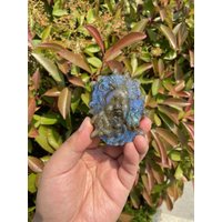 Handgeschnitzte Labradorit-Medusa-Schnitzerei Mit Blauem Blitz | Kristallmedusa Handgeschnitztes Geschenk Für Sie Energiestein Spirituelles Mineral von NewVisionofCrystal