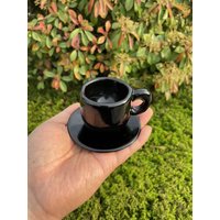 Natürliche Hand Geschnitzte Kristall Schwarz Obsidian Cup Set Carving | Heilender Spirituelle Reinigung Einzigartiges Geschenk Für Frauen Und Männer von NewVisionofCrystal