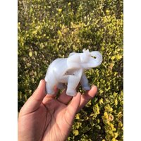 Niedliche Druzy-Achat-Elefant-Schnitzerei|Heilkristall|Kristall-Tierschnitzerei|Energiestein-Elefant|Elefant-Skulptur-Geschenk Für Sie Und Kinder#01 von NewVisionofCrystal