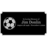 Personalisierte Fußball-Plakette, Basketball-Gedenkplatte, Fußball-Einäscherungs-Urne-Namensplatte in Schwarz Und Gold - Mehrere Größen Farben von NewWorldEngraving