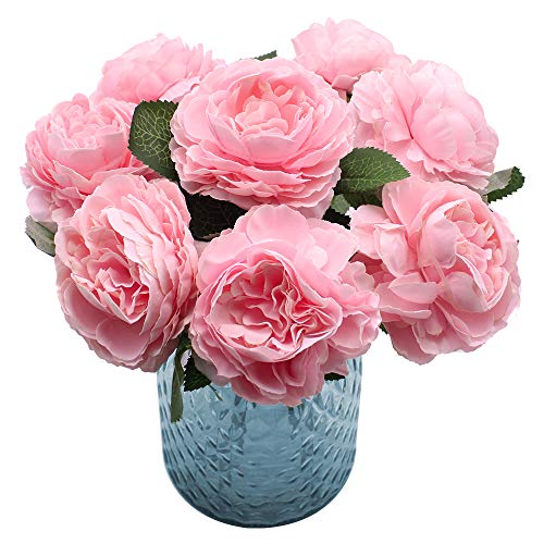 NewZC 8 Köpfe Künstliche Blumen Pfingstrose Gefälschte Blume Seidenblumen Deko Hochzeitsstrauß für Hochzeit Festival Büro Innendekoration - Rosa von NewZC