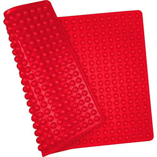 Newaner Silikon Backmatte, (1.2cm) Mini Hemisphäre Silikonmatte Backform für Hundekekse, Wiederverwendbare Backunterlage für den Backofen, Hitzebeständig und lebensmittelecht, Bpa-frei(rot) von Newaner