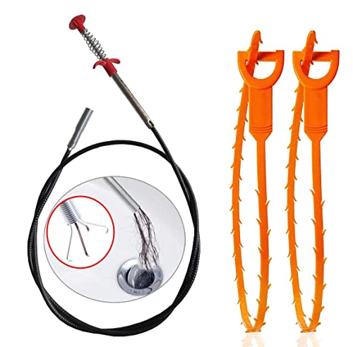 NEWBASS Reinigungshaken abfluss 160cm,Greifer für senioren,abflussspirale reacher,greifer flexibel lang,Krallengreifer,drain cleaner,Drahtfeder holen,für Entsperren Sie die Pipeline,werkstatt zubehör von Newbass