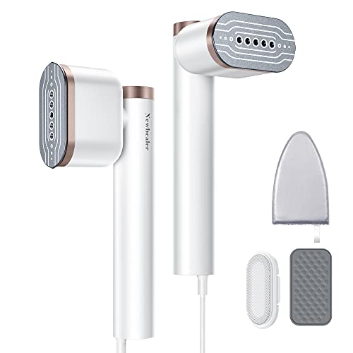 Newbealer Steamer Dampfglätter, 1200W, 120ml, Tragbarer Dampfbügel mit Hand Dampfbürste für Kleidung & Hemden Bügeln, 2 Dampfstufen, 20s Schnellaufheizend, Horizontales und Vertikales Dampfen von Newbealer