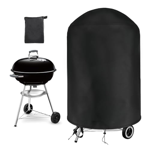 Newbob Grillabdeckung Wetterfest, Φ71x68cm Grill Abdeckhaube für Weber Grill Abdeckung, Gasgrill Abdeckung Wetterfest 420D Oxford Wasserdicht Kugelgrill fur Weber Grill Abdeckplane von Newbob