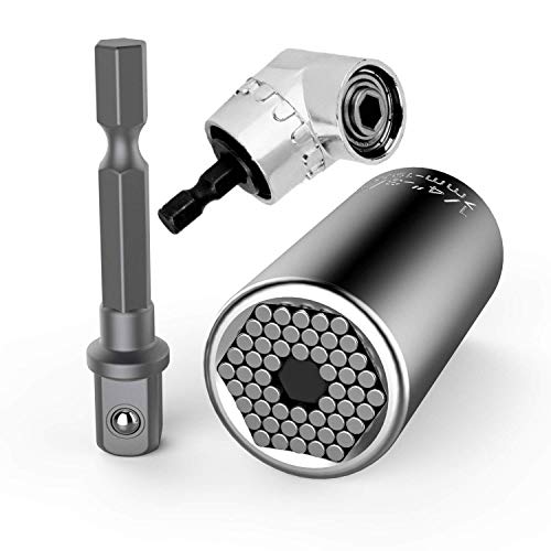 Steckschlüssel Newder Universalschlüssel Universal Nuss Universal-Steckschlüssel Multi Funktions Handwerkzeuge 7-19mm mit 105° Winkelschrauber Vorsatz Adapter Reparatur Werkzeuge von Newder