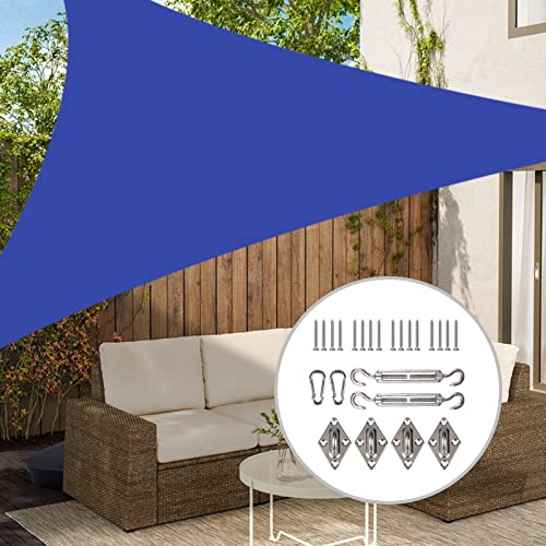 Neween Sonnensegel, 30,5 x 30,5 x 30,5 cm, wasserdicht, dreieckig, mit Hardware-Kit für Terrasse, Pergola, Outdoor, Sonnensegel, Markise, Schatten, 98 % UV-Block, Blau von Neween