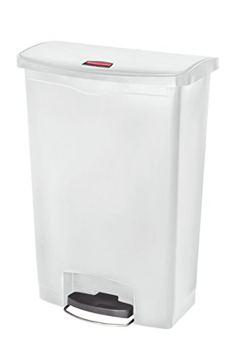 Rubbermaid Commercial Products 1883561 Slim Jim Step On Kunststoff-Tretabfalleimer mit Pedal an der Breitseite, 90 L, Weiß Rubbermaid Commercial Products 1883561 Slim Jim Step On Kunststoff-Tretabfalleimer mit Pedal an der Breitseite, 90 L, Weiß von Rubbermaid