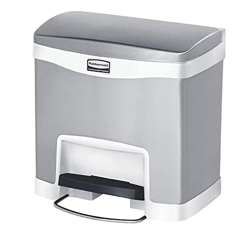 Rubbermaid Commercial Products Slim Jim 1901984 15 Litre Front Step Step-On Stainless Steel Wastebasket - White von Rubbermaid Commercial Products