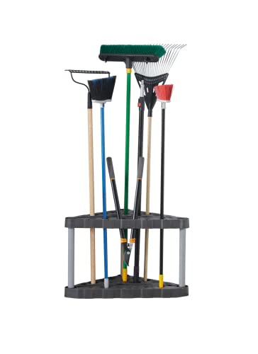 Rubbermaid Eck-Werkzeugturm aus Kunststoff, einfach zu montieren, organisiert bis zu 30 Werkzeuge mit langem Griff, Rechen, Besen, Schaufeln für Zuhause, Haus, Outdoor, Schuppen von Rubbermaid