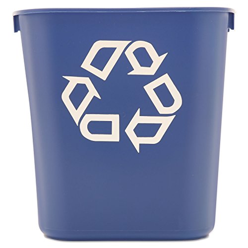 Rubbermaid Commercial Products 3.4gal Plastic Small Deskside Recycling Container- Blue von Rubbermaid Commercial Products