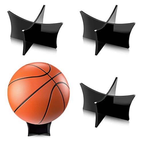 Newellsail Ball Ständer Acryl Ballhalter Acryl-Ballständer Multifunktional Ball Displayständer für Fußball, Basketball, Volleyball, Rugbybal 3 Stück (Schwarz) von Newellsail