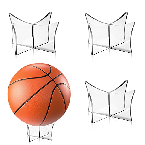 Newellsail Ball Ständer Acryl Ballhalter Acryl-Ballständer Multifunktional Ball Displayständer für Fußball, Basketball, Volleyball, Rugbybal 3 Stück (Transparent) von Newellsail