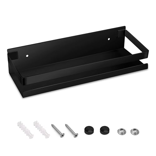 Newellsail Duschablage Edelstahl Badezimmer Duschregal Wandmontage Badregal Rechteckiges Lagerung Organizer Regale für Küche Badezimmer Wohnzimmer 30cm (Schwarz) von Newellsail