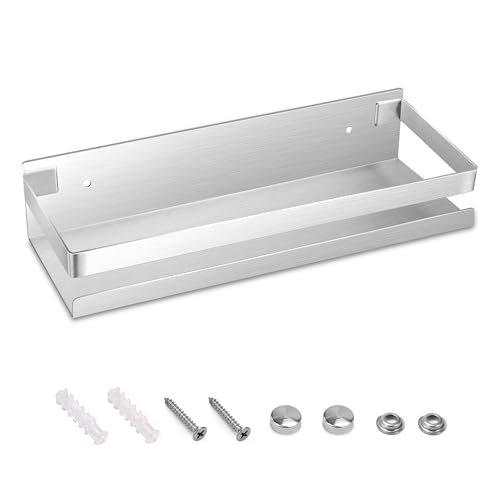 Newellsail Duschablage Edelstahl Badezimmer Duschregal Wandmontage Badregal Rechteckiges Lagerung Organizer Regale für Küche Badezimmer Wohnzimmer 30cm (Silber) von Newellsail