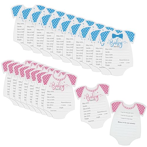 Newellsail Baby-Vorhersagekarten Ratschlägekarten für die Frischgebackenen Eltern Geschlechtsoffenbarung Karten für Babyparty Spielparty 20 Stück (Blau und Rosa) von Newellsail
