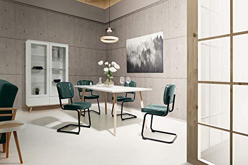 Newfurn Esstisch Tisch Weiß Esszimmertisch Küchentisch Speisetisch II 160x75x 90 cm (BxHxT) Weiß Kommode Skandinavisch Anrichte Highboard Wohnzimmer Schlafzimmer von Newfurn
