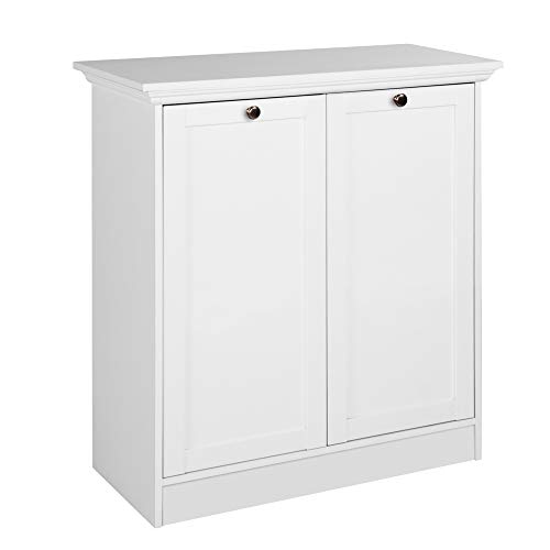 Newfurn Sideboard Kommode Landhaus Anrichte Highboard Mehrzweckschrank II 80x90x 35 cm (BxHxT) II [Marlo.one] in weiß/Weiß Wohnzimmer Schlafzimmer Esszimmer von Newfurn