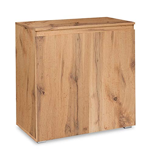 Newfurn Sideboard Kommode Natur Anrichte Highboard Mehrzweckschrank II 80x80x 40 cm (BxHxT) II [Nikita.Two] in Dekor Honig Eiche/Dekor Honig Eiche Wohnzimmer Schlafzimmer Esszimmer von Newfurn