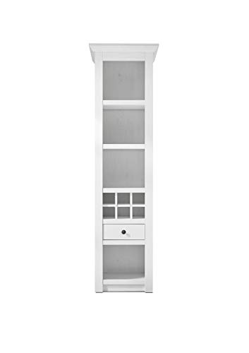 Newfurn Vitrine Vitrinenschrank Landhaus Holzvitrine II 58x207x 45 cm (BxHxT) II [Max.one] in Pinie Weiß Nachbildung/Pinie Weiß Nachbildung Wohnzimmer Schlafzimmer Esszimmer Flur Diele von Newfurn