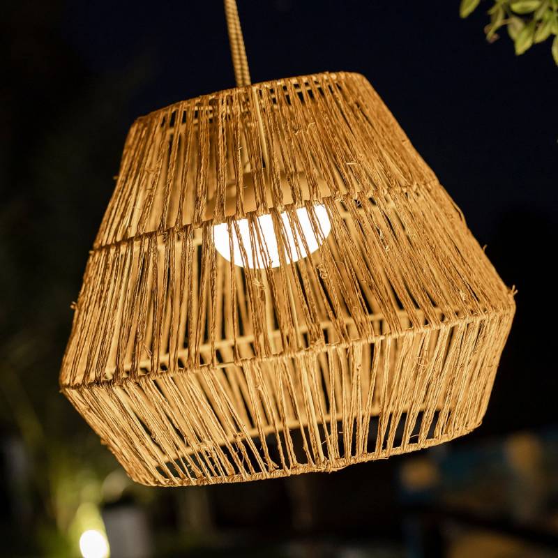Newgarden Sisine Led Hängeleuchte Mit Akku Naturfaser Hängelampe Gartenlampe 128 B-Ware von Newgarden