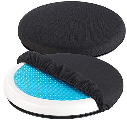 Newgen Medicals Gelkissen: 2er-Set Schaumstoff-Sitzkissen mit kühlender Gel-Schicht, 360° drehbar (Gel-Sitzkissen Stuhl, Stuhlkissen, Thermo Kissen) von Newgen Medicals