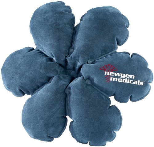 Newgen Medicals Reisesitzkissen: Aufblasbares Reisekissen in Blumenform mit integriertem Saugnapf (Kissen aufblasbar klein, Aufblasbare Kissen Outdoor, Nackenhörnchen) von Newgen Medicals