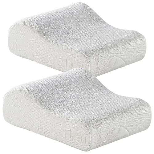 Newgen Medicals Schlaf-Kissen: 2er-Set Wellness-Reisekissen aus thermoaktivem Memory-Foam (Visco-Nackenstützkissen, Reise Seitenschläferkissen, Nackenkissen) von Newgen Medicals