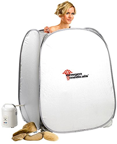 newgen medicals Dampfsauna: 2in1-Heim-Dampfbad und Sauna, portabel, 1.000-Watt-Generator & Timer (Einmannsauna, Mobiles Dampfbad, Mobile Zuhause) von Newgen Medicals