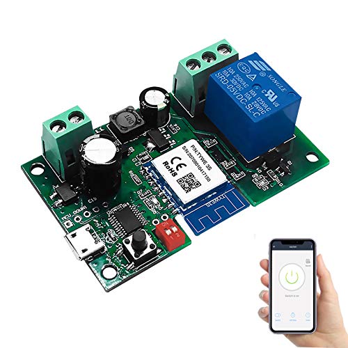 Newgoal 1 Kanal WiFi Wireless Smart Switch Relay Modul für Smart Home Fernbedienung DC 5 V/12 V, für Zugangskontrolle, Einschalten von PC, Garagentor, Arbeit mit TUYA/Smart Life App von Newgoal