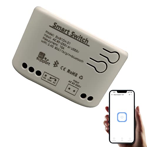 Newgoal 1Kanal Smart WiFi Relais Schaltmodul USB 5V/AC85V-250V, unterstützt Bluetooth Steuerung, eWeLink App Fernbedienung, für Alexa Google Home von Newgoal