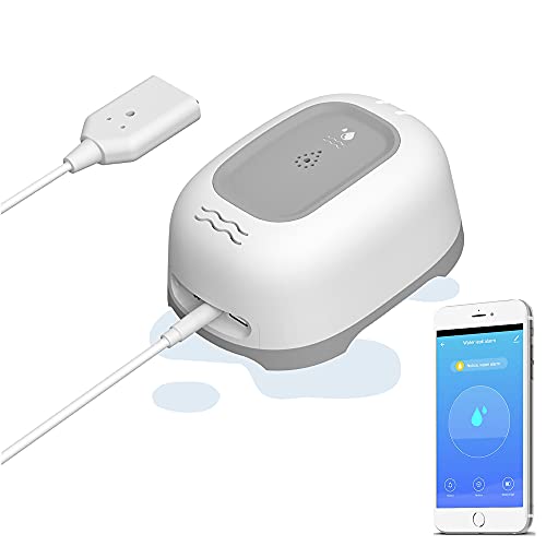 Newgoal 2021 Aufgerüsteter Dual-Sonden-Wasserleckdetektor-Flutdetektor-Wasseralarm Drahtloser Wasserdetektor mit 100-Dezibel-Alarmton, Push-Benachrichtigung auf Tuya Smart/Smart Life-APP von Newgoal