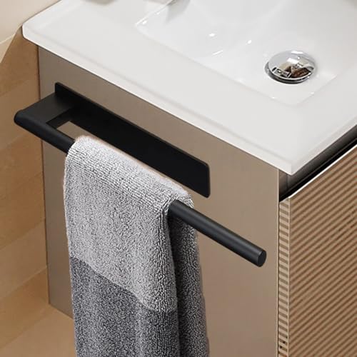 Newgoal Handtuchhalter ohne Bohren, matt schwarz, Handtuchhalter, Schlichtes Design, Selbstklebender Handtuch Wandhalter für Badezimmer Küche Handtuchstange 39 cm von Newgoal