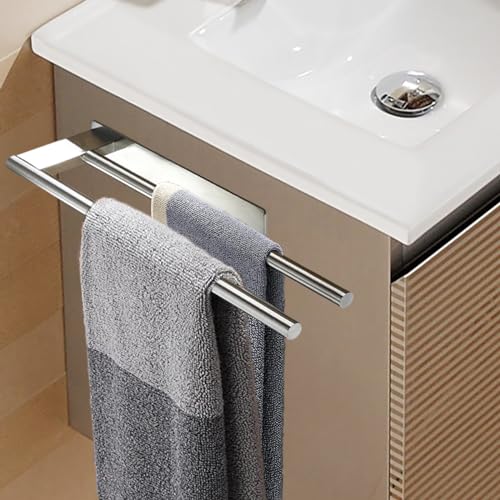 Newgoal Handtuchhalter ohne Bohren Selbstklebender Handtuchhalter aus gebürstetem Edelstahl Doppelwandiger Handtuchhalter für Badezimmerwaschbecken Handtuchhalter aus Edelstahl 39cm von Newgoal