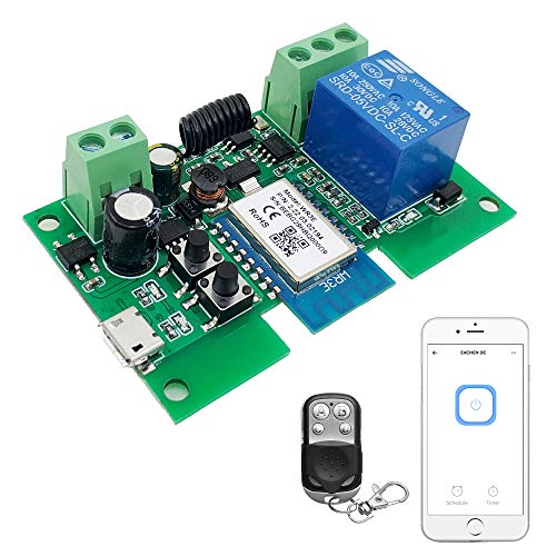 Newgoal WiFi Inching/Selbstsperrendes Relaismodul WiFi Momentary Switch mit 433 MHz RF Fernbedienung (Tuya SmartLife APP) von Newgoal