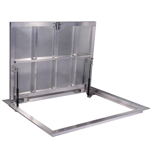 Schachtabdeckung Aluminium 800 x 1000 mm P- Seitenscharniere, Bodenluke Schachtdeckel Revisionsschacht Kanalschacht von Newhatch