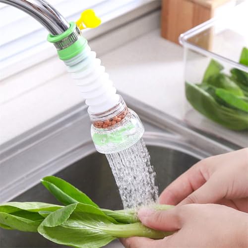 Küchenarmatur Kopf, 360 Grad Drehbarer Wassersparfilter Sprayer,Wasserhahn-Düse, Beschleuniger-Filter Geeignet Spültischarmatur und mischbatterien für Küche, Grün von Newhope